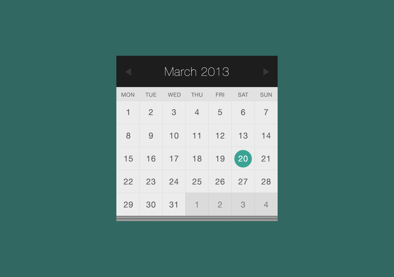 Flat Calendar UserInterface Alfreedo free graphics download